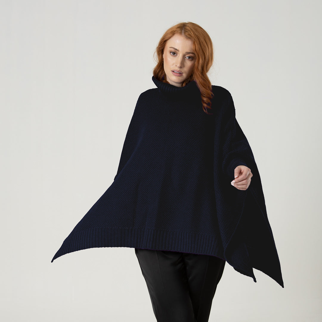 Ruana Sofia Azul Oscuro